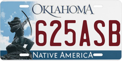 OK license plate 625ASB