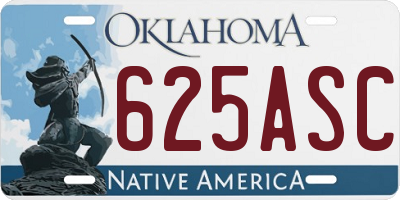 OK license plate 625ASC