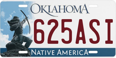 OK license plate 625ASI