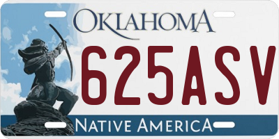 OK license plate 625ASV