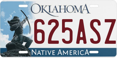 OK license plate 625ASZ