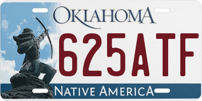OK license plate 625ATF