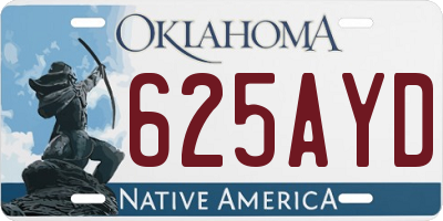 OK license plate 625AYD
