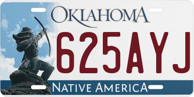 OK license plate 625AYJ