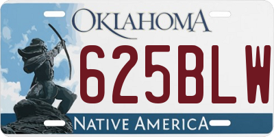 OK license plate 625BLW