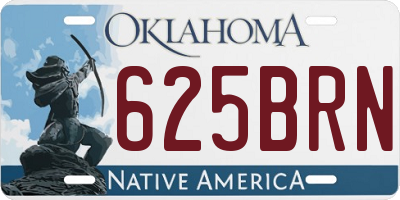 OK license plate 625BRN