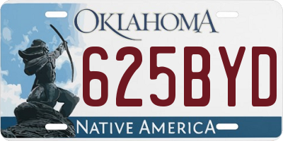 OK license plate 625BYD