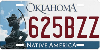 OK license plate 625BZZ