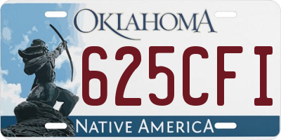 OK license plate 625CFI