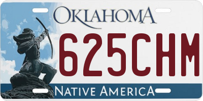OK license plate 625CHM