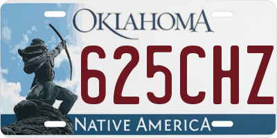 OK license plate 625CHZ