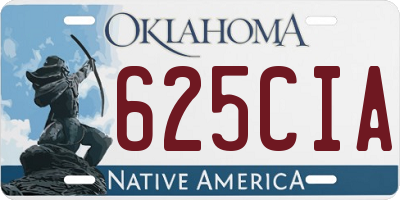 OK license plate 625CIA