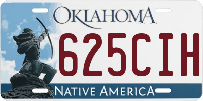 OK license plate 625CIH