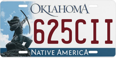 OK license plate 625CII