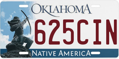 OK license plate 625CIN