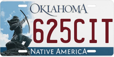 OK license plate 625CIT
