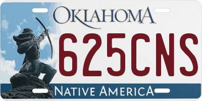 OK license plate 625CNS