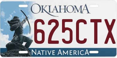 OK license plate 625CTX
