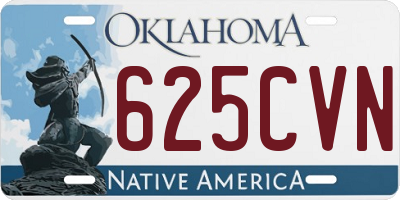OK license plate 625CVN