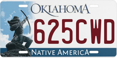 OK license plate 625CWD