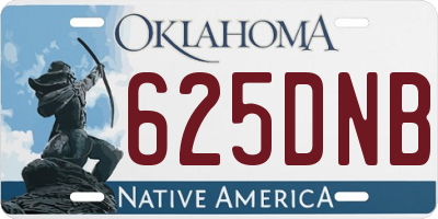 OK license plate 625DNB