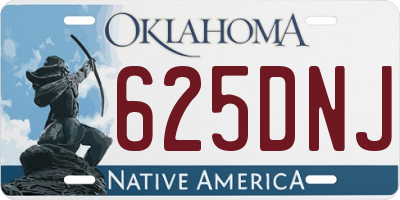 OK license plate 625DNJ