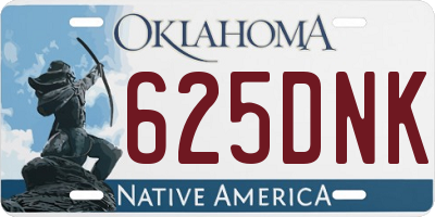 OK license plate 625DNK