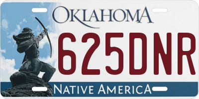 OK license plate 625DNR