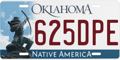 OK license plate 625DPE