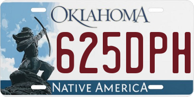 OK license plate 625DPH