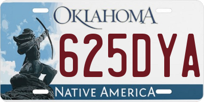 OK license plate 625DYA