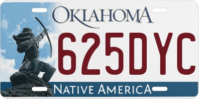 OK license plate 625DYC