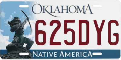 OK license plate 625DYG