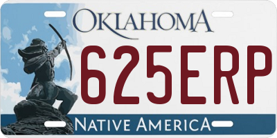 OK license plate 625ERP