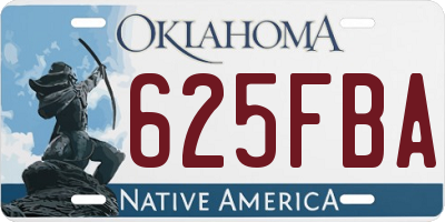 OK license plate 625FBA
