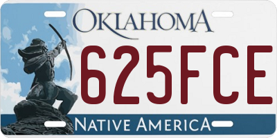 OK license plate 625FCE