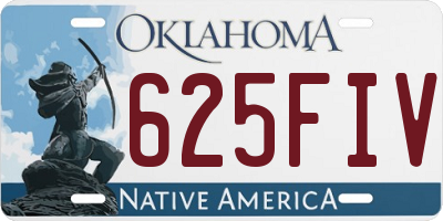 OK license plate 625FIV