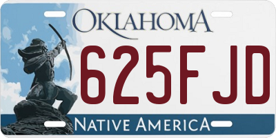 OK license plate 625FJD