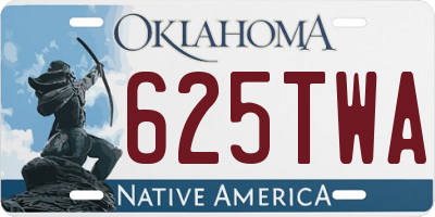 OK license plate 625TWA
