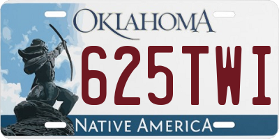 OK license plate 625TWI