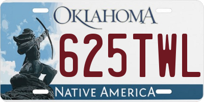 OK license plate 625TWL