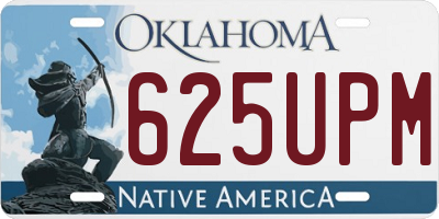 OK license plate 625UPM