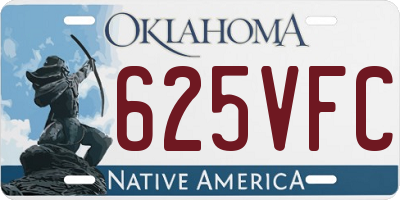 OK license plate 625VFC