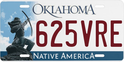 OK license plate 625VRE