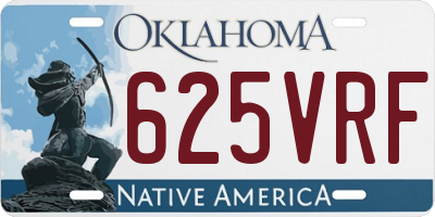 OK license plate 625VRF