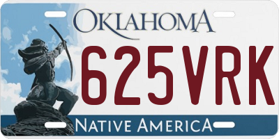 OK license plate 625VRK