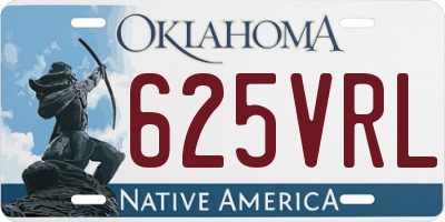 OK license plate 625VRL