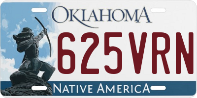 OK license plate 625VRN