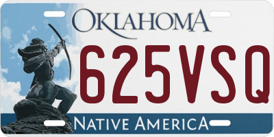 OK license plate 625VSQ
