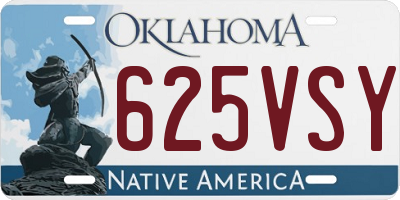 OK license plate 625VSY